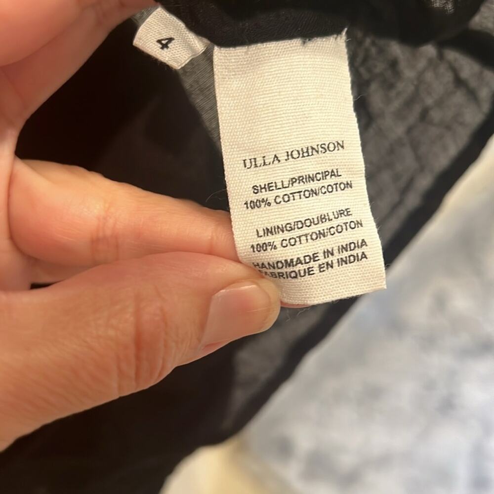 ULLA JOHNSON EUC black midi size 4 - Picture 8 of 11